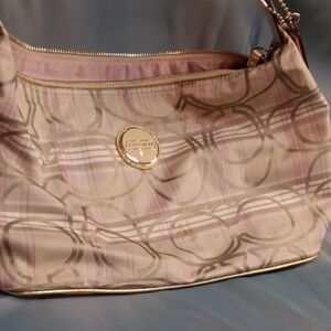 Coach Beige and Gold Shoulder Bag